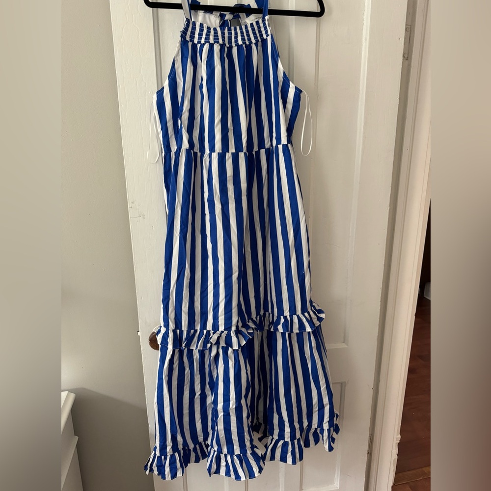 NWT Blue Stripe Avondale Pomander Place Tuckernuck Maxi Dress